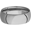 Titanium + Polish Finish - 8 mm wide Domed Titanium band. - Custom