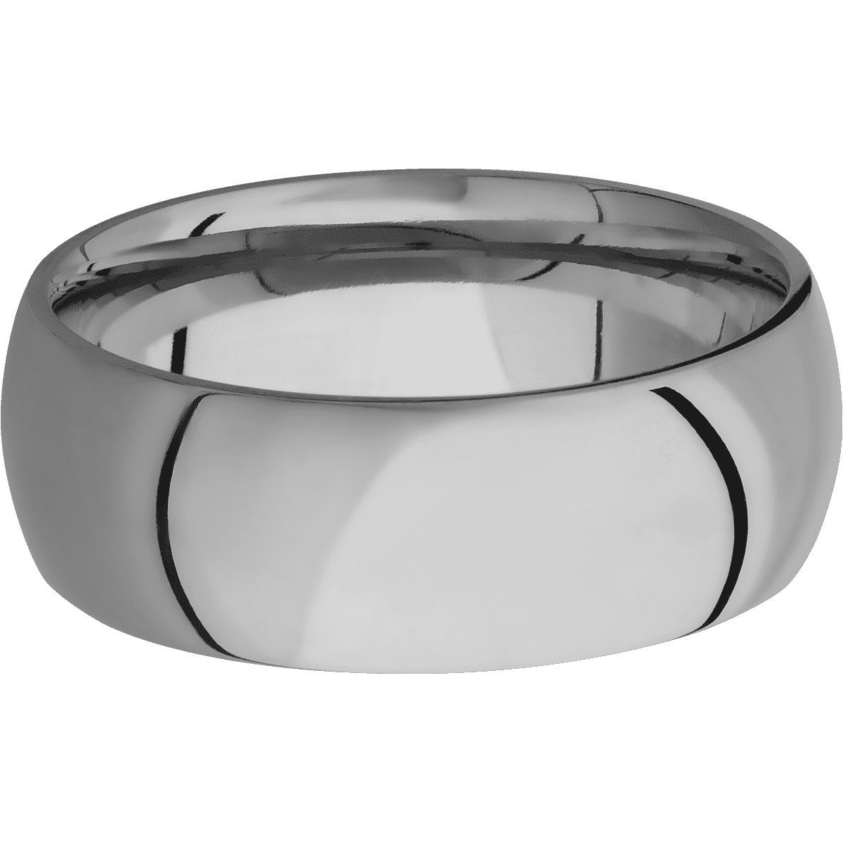 Titanium + Polish Finish - 8 mm wide Domed Titanium band. - Custom