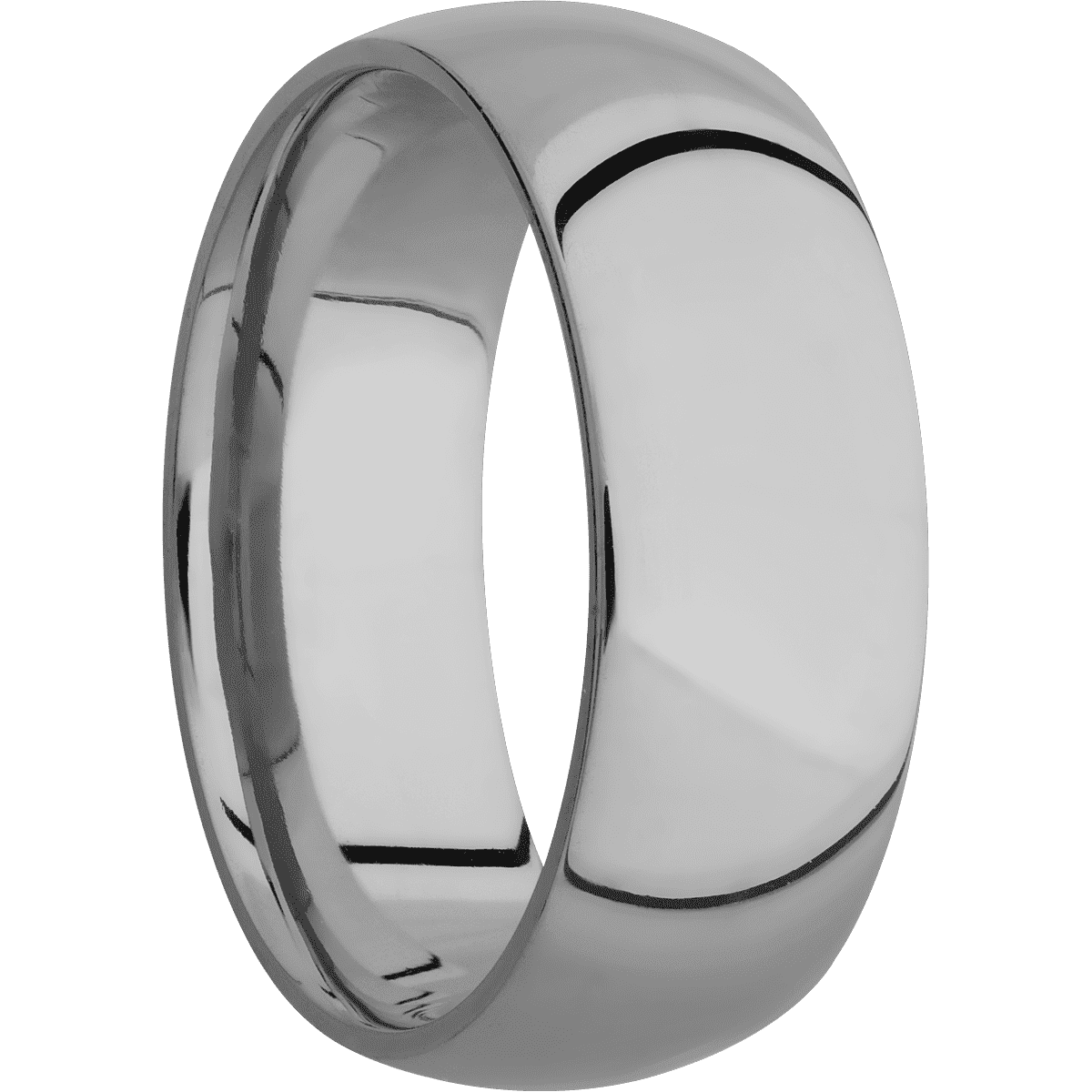 Titanium + Polish Finish - 8 mm wide Domed Titanium band. - Custom
