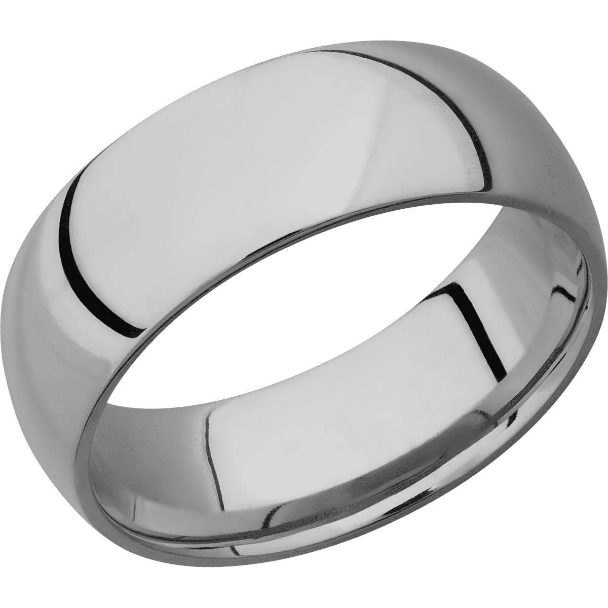 Titanium + Polish Finish - 8 mm wide Domed Titanium band. - Custom
