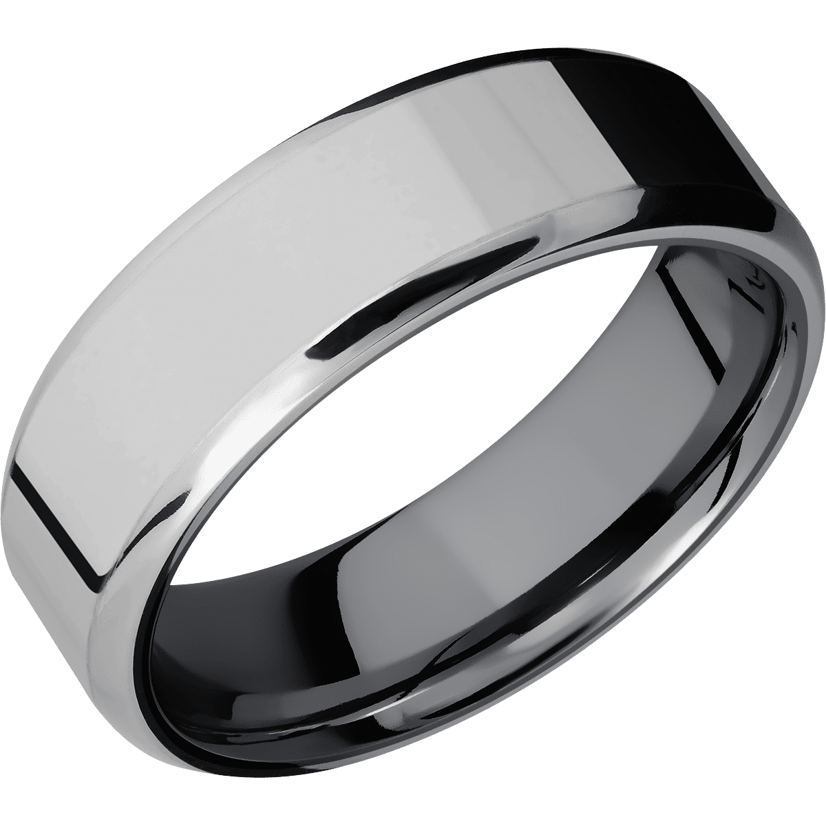 Titanium + Polish Polish Finish + Tantalum - 7 mm wide Beveled Titanium band featuring a Tantalum sleeve. - Custom