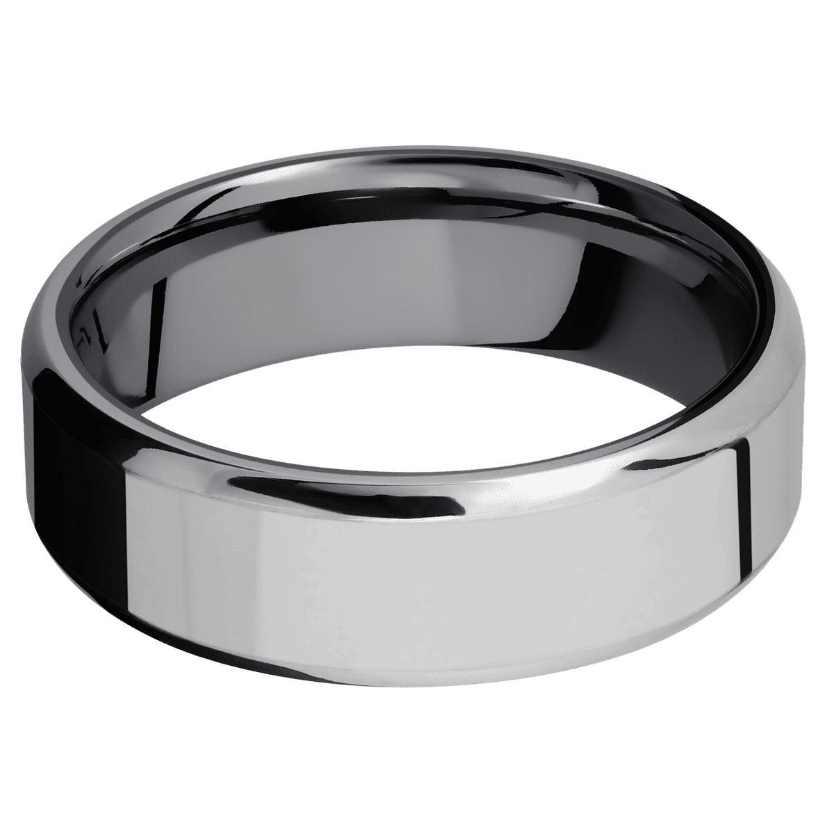 Titanium + Polish Polish Finish + Tantalum - 7 mm wide Beveled Titanium band featuring a Tantalum sleeve. - Custom
