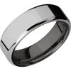 Titanium + Polish Polish Finish + Tantalum Noir - 7 mm wide Beveled Titanium band featuring a Tantalum Noir sleeve.