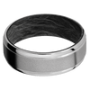 Titanium + Sand Polish Finish + Forged Carbon Fiber - 7 mm wide Stepped Bevel Titanium band featuring a Forged Carbon