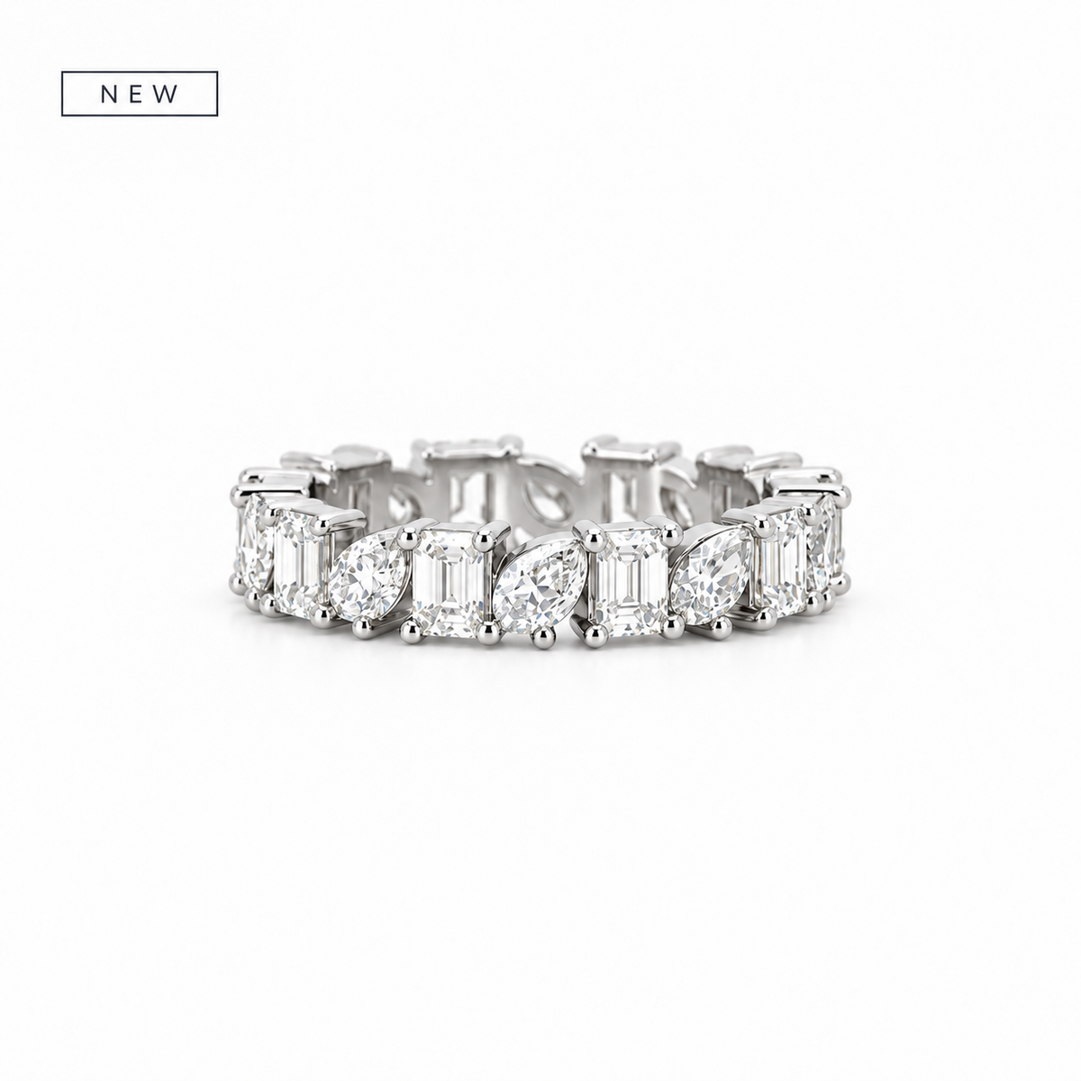 Trois et Moi Eternity Band | Emerald and Pear Shape | Lab or Natural Diamonds - Wedding Band
