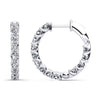 U-Shape Prong Diamond Hoop - Choice of Yellow or White Gold -.1.38ct or 2.10ct TW - Lab or Natural Diamond Earrings