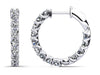 U-Shape Prong Diamond Hoop - Choice of Yellow or White Gold -.1.38ct or 2.10ct TW - Lab or Natural Diamond Earrings