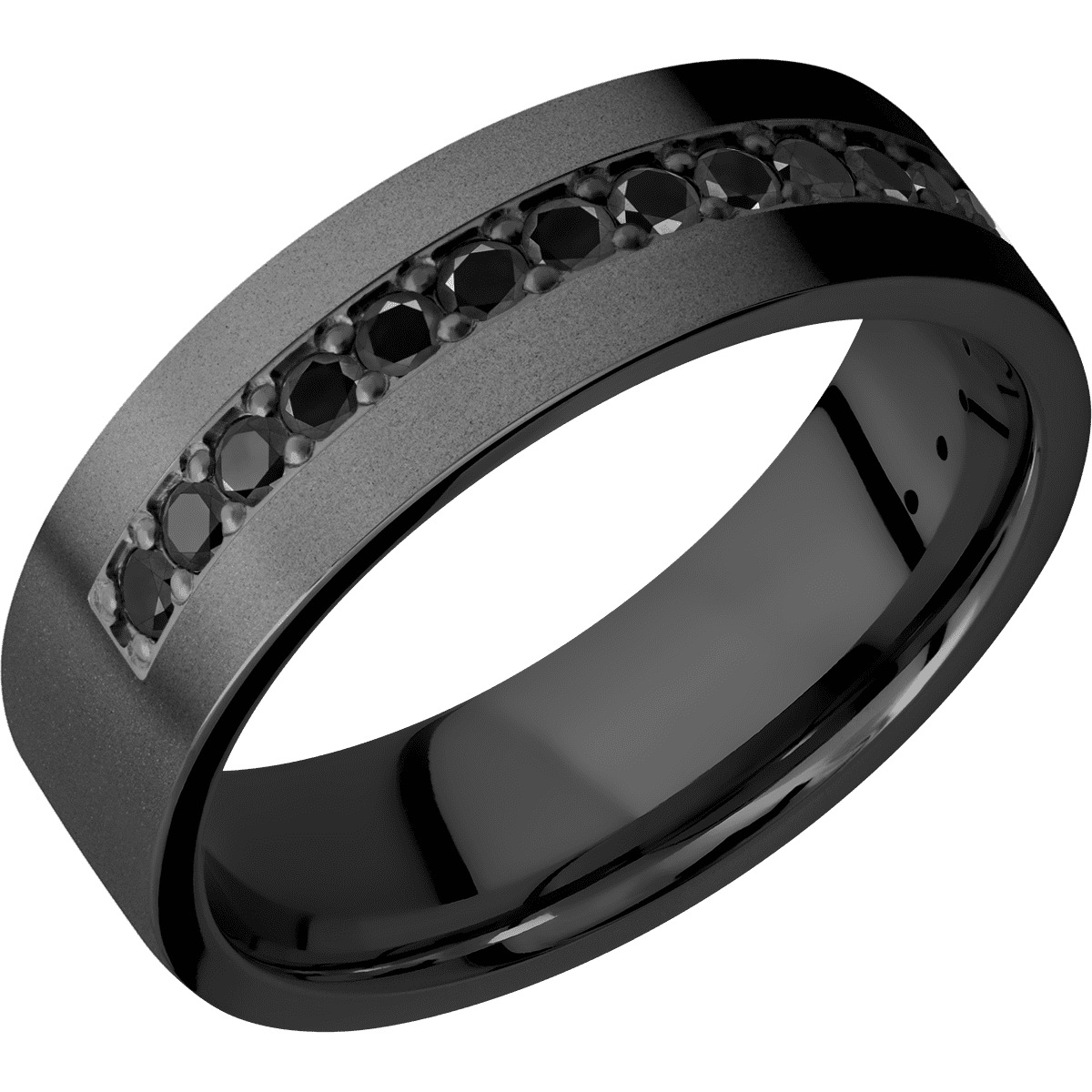 Zirconium + Bead Finish - Z7FHALFETERNITYBLKDIA.03BEAD - Custom