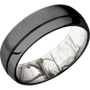Zirconium + Crosssatinblack Polish Finish + RealTree APC Snow - 7 mm wide Domed with Off Center Accent Groove Zirconium