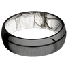 Zirconium + Crosssatinblack Polish Finish + RealTree APC Snow - 7 mm wide Domed with Off Center Accent Groove Zirconium