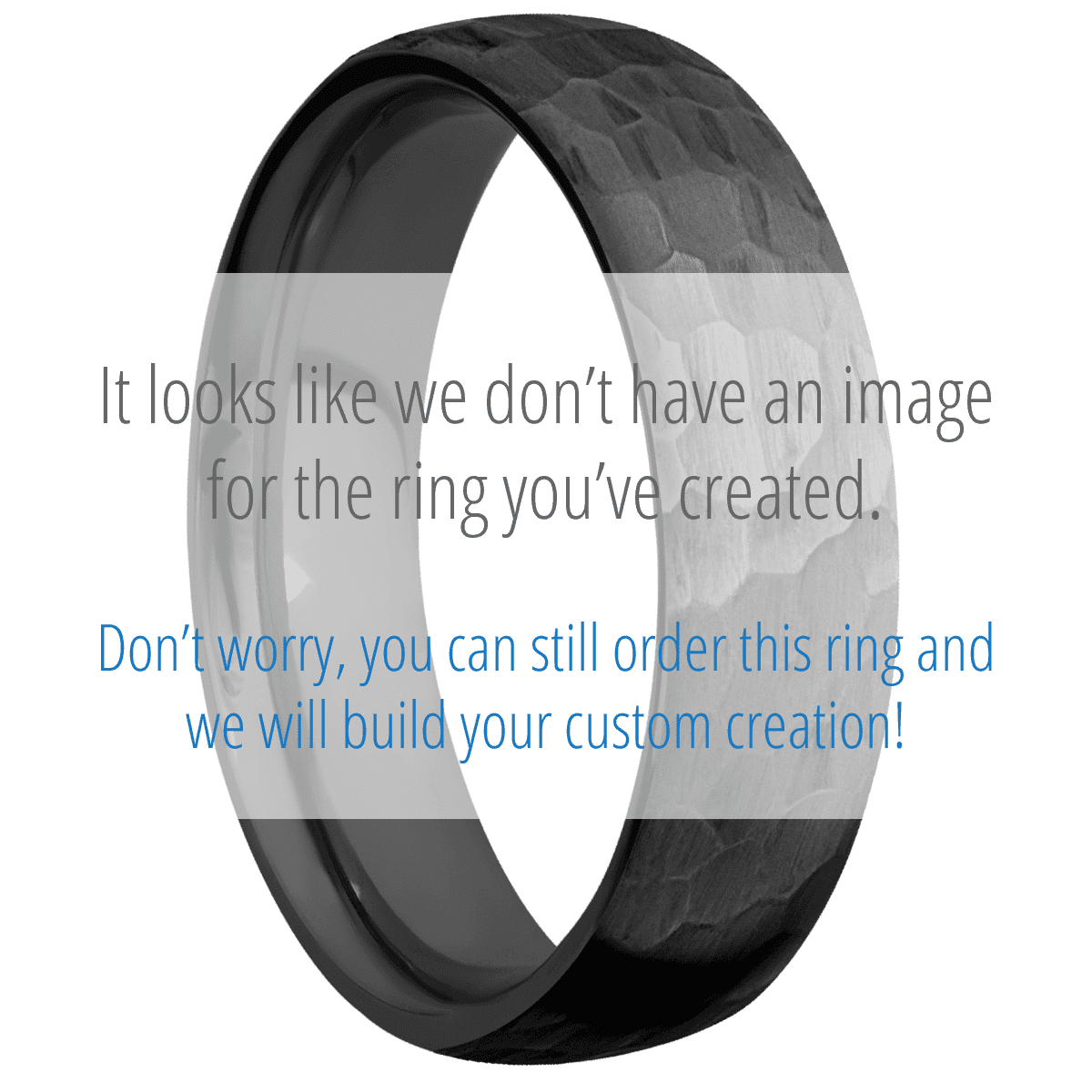Zirconium + Hammer Finish - 6 mm wide Ultra Comfort (our most comfortable profile) Zirconium band. - Custom