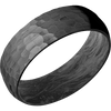Zirconium + Hammer Finish + Forged Carbon Fiber - 7 mm wide Domed Zirconium band featuring a Forged Carbon Fiber