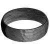 Zirconium + Hammer Finish + Forged Carbon Fiber - 7 mm wide Domed Zirconium band featuring a Forged Carbon Fiber