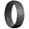 Zirconium + Hammer Finish + Forged Carbon Fiber - 7 mm wide Domed Zirconium band featuring a Forged Carbon Fiber