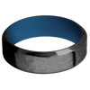 Zirconium + Hammer Polish Finish + Ridgeway Blue - 7 mm wide High Bevel Zirconium band featuring a Ridgeway Blue