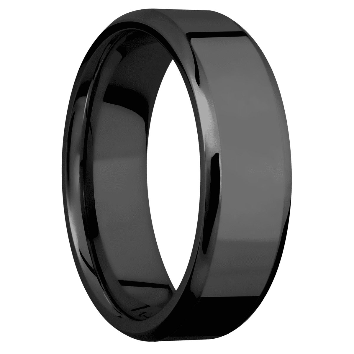 Zirconium + Polish Polish Finish - 7 mm wide Beveled Zirconium band. - Custom