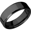 Zirconium + Polish Polish Finish - 7 mm wide Beveled Zirconium band. - Custom