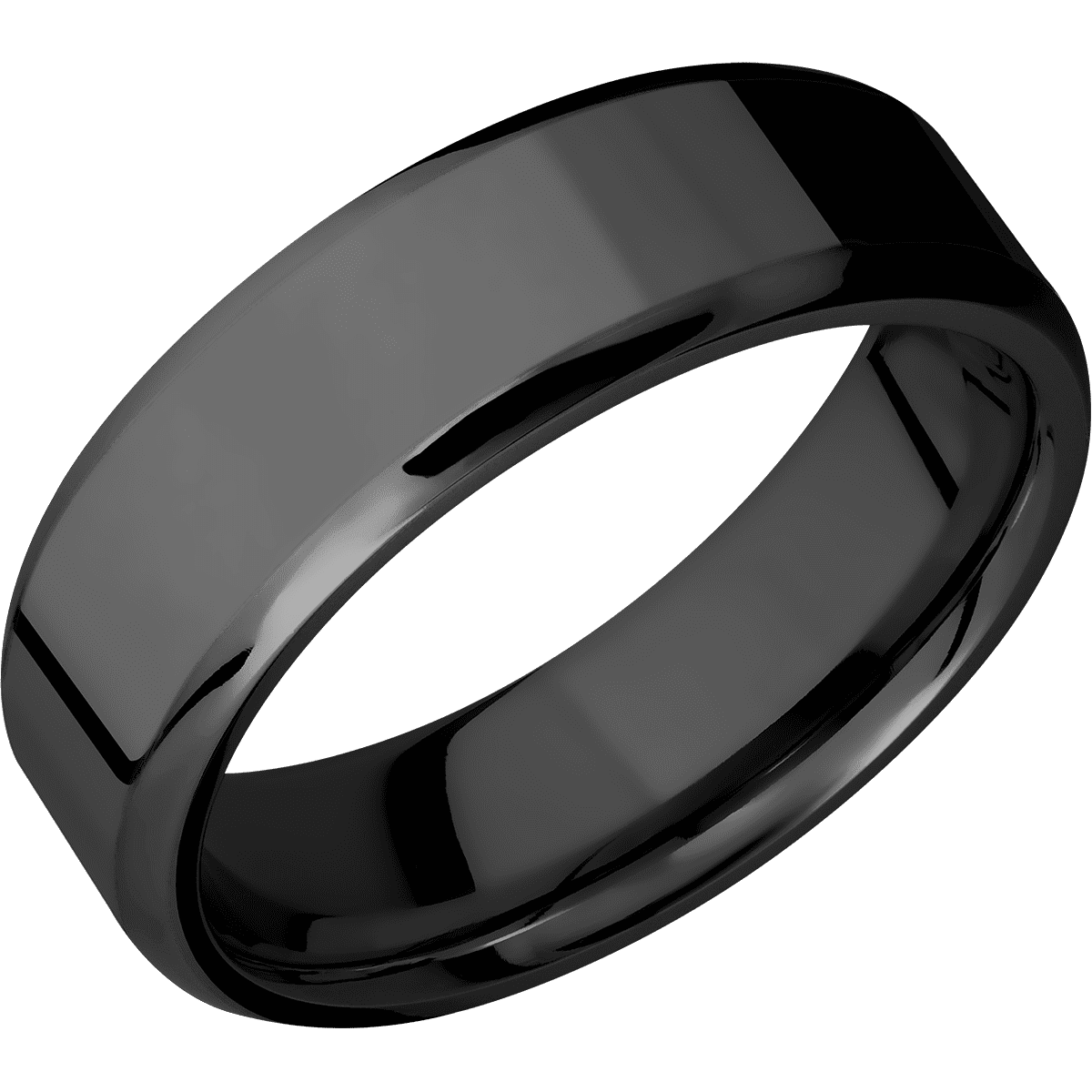 Zirconium + Polish Polish Finish - 7 mm wide Beveled Zirconium band. - Custom
