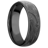 Zirconium + Polish Finish - 7 mm wide/Domed/Zirconium band with one 6 mm Centered inlay of Forged Carbon Fiber. - Custom