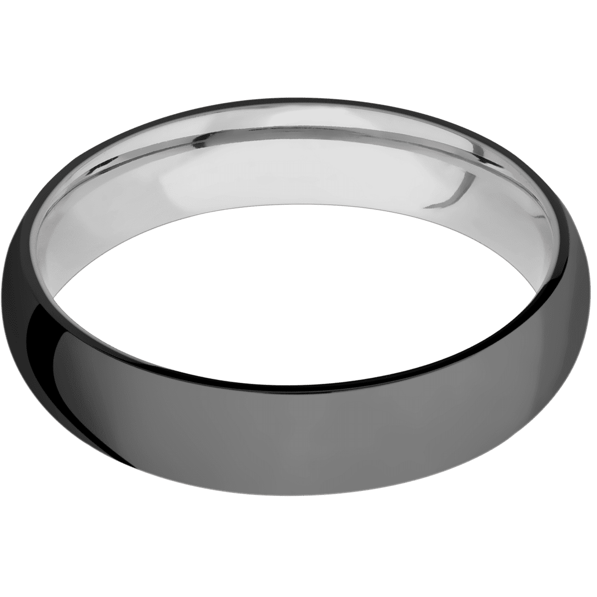 Zirconium + Polish Finish + Titanium - 5 mm wide Domed Zirconium band featuring a Titanium sleeve. - Custom