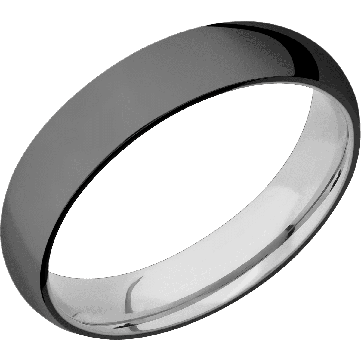 Zirconium + Polish Finish + Titanium - 5 mm wide Domed Zirconium band featuring a Titanium sleeve. - Custom