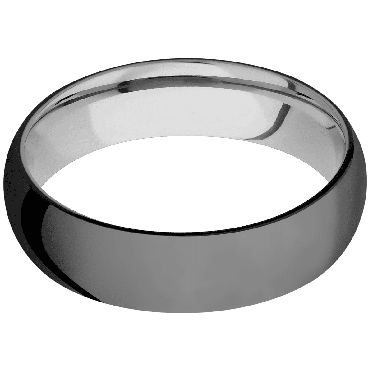 Zirconium + Polish Finish + Titanium - 6 mm wide Domed Zirconium band featuring a Titanium sleeve. - Custom