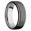 Zirconium + Polish Polish Finish + Titanium - 7 mm wide Flat Stepped Edges Milgrain Zirconium band featuring a Titanium