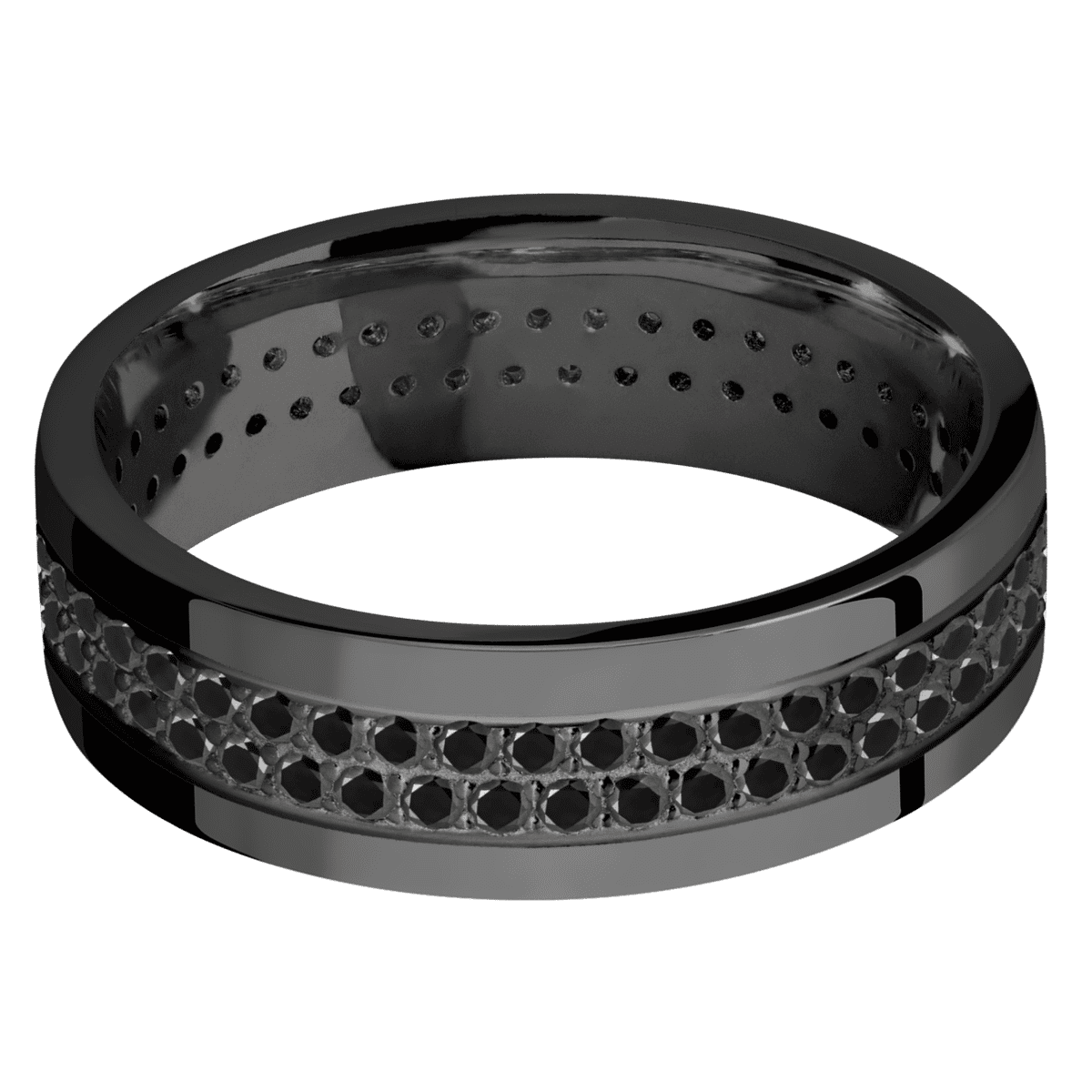 Zirconium + Polish Finish - Z7FBLKDIA2ROWETERNITY.015BEAD - Custom