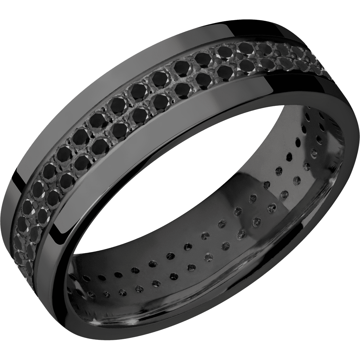 Zirconium + Polish Finish - Z7FBLKDIA2ROWETERNITY.015BEAD - Custom
