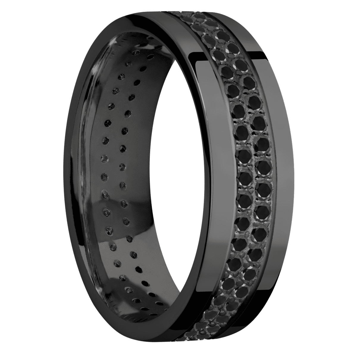 Zirconium + Polish Finish - Z7FBLKDIA2ROWETERNITY.015BEAD - Custom