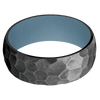 Zirconium + Rock Finish + Polar Blue - 8 mm wide Domed Zirconium band featuring a Polar Blue Cerakote sleeve. - Custom