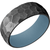 Zirconium + Rock Finish + Polar Blue - 8 mm wide Domed Zirconium band featuring a Polar Blue Cerakote sleeve. - Custom