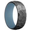 Zirconium + Rock Finish + Polar Blue - 8 mm wide Domed Zirconium band featuring a Polar Blue Cerakote sleeve. - Custom