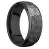 Zirconium + Rock Polish Finish - 8 mm wide Domed Stepped Down Edges Zirconium band. - Custom