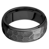 Zirconium + Rock Polish Finish - 8 mm wide Domed Stepped Down Edges Zirconium band. - Custom
