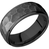 Zirconium + Rock Polish Finish - 8 mm wide Domed Stepped Down Edges Zirconium band. - Custom
