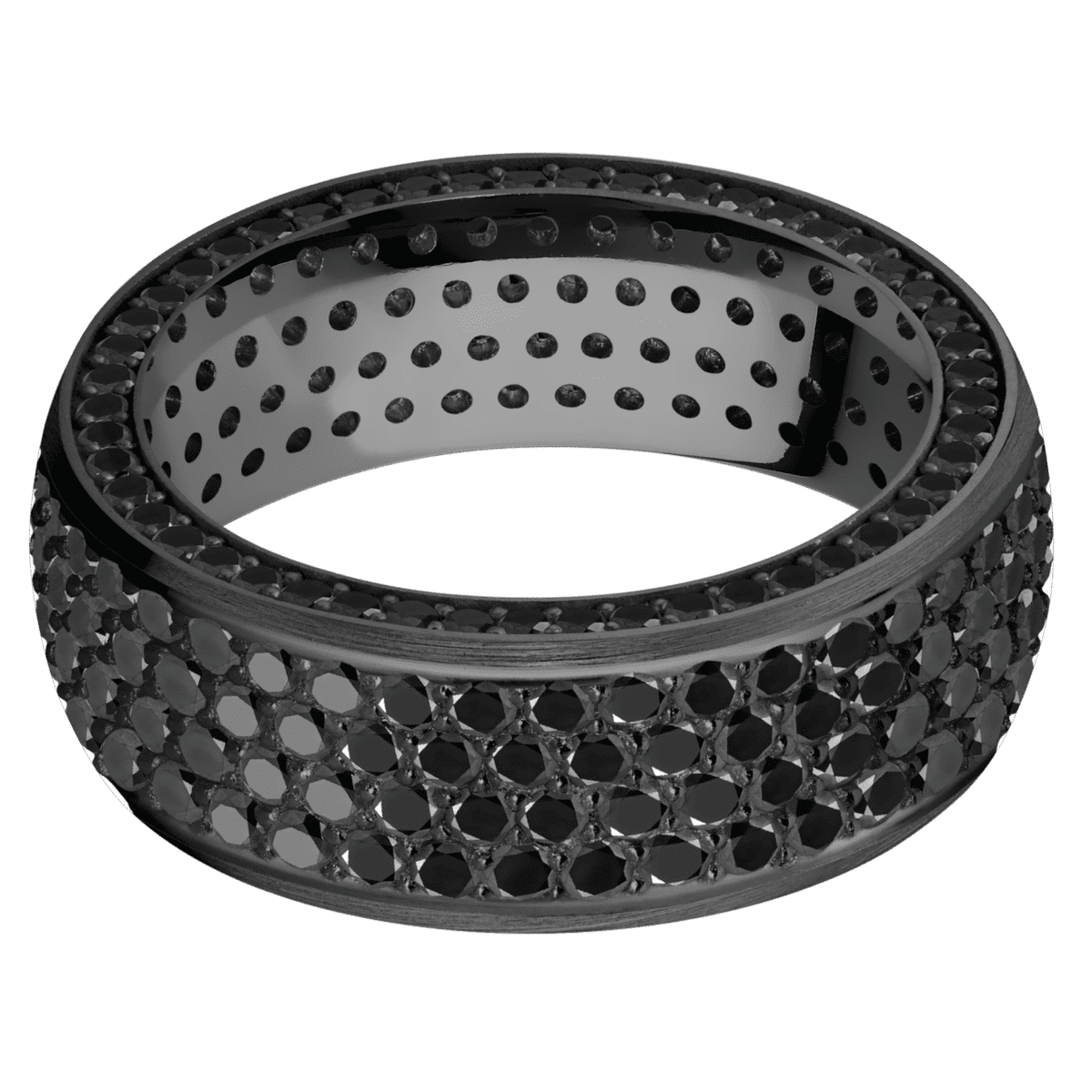 Zirconium + Satin Finish - Z8DSIDEETERNITYBLKDIA.01BEADBLKDIA4ROWETERNITY.015BEAD - Custom