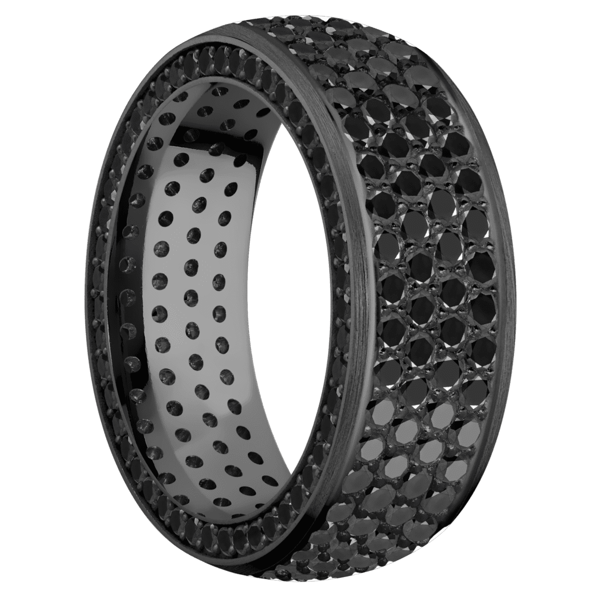 Zirconium + Satin Finish - Z8DSIDEETERNITYBLKDIA.01BEADBLKDIA4ROWETERNITY.015BEAD - Custom
