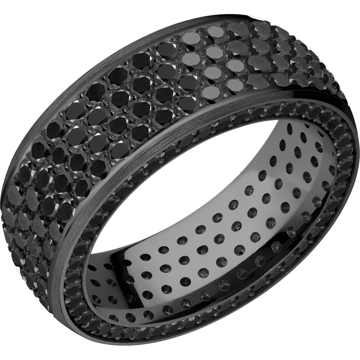 Zirconium + Satin Finish - Z8DSIDEETERNITYBLKDIA.01BEADBLKDIA4ROWETERNITY.015BEAD - Custom