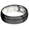 Zirconium + Satin Satin Finish + RealTree APC Snow - 7 mm wide Domed with Off Center Accent Groove Zirconium band