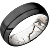 Zirconium + Satin Satin Finish + RealTree APC Snow - 7 mm wide Domed with Off Center Accent Groove Zirconium band