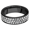 Zirconium + Satin Finish - Z7FLABDIA3ROWHALFETERNITY.03BEAD - Custom