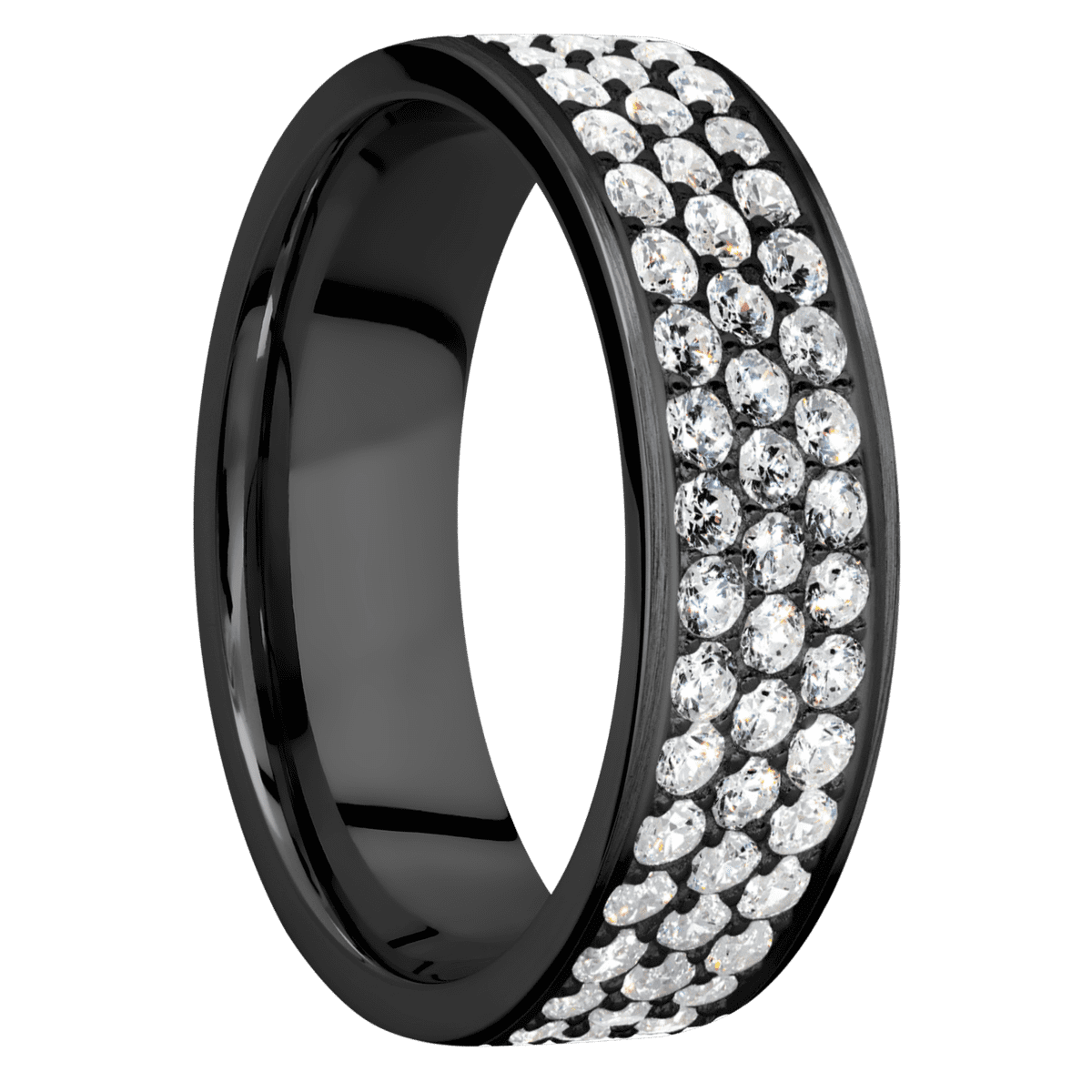 Zirconium + Satin Finish - Z7FLABDIA3ROWHALFETERNITY.03BEAD - Custom