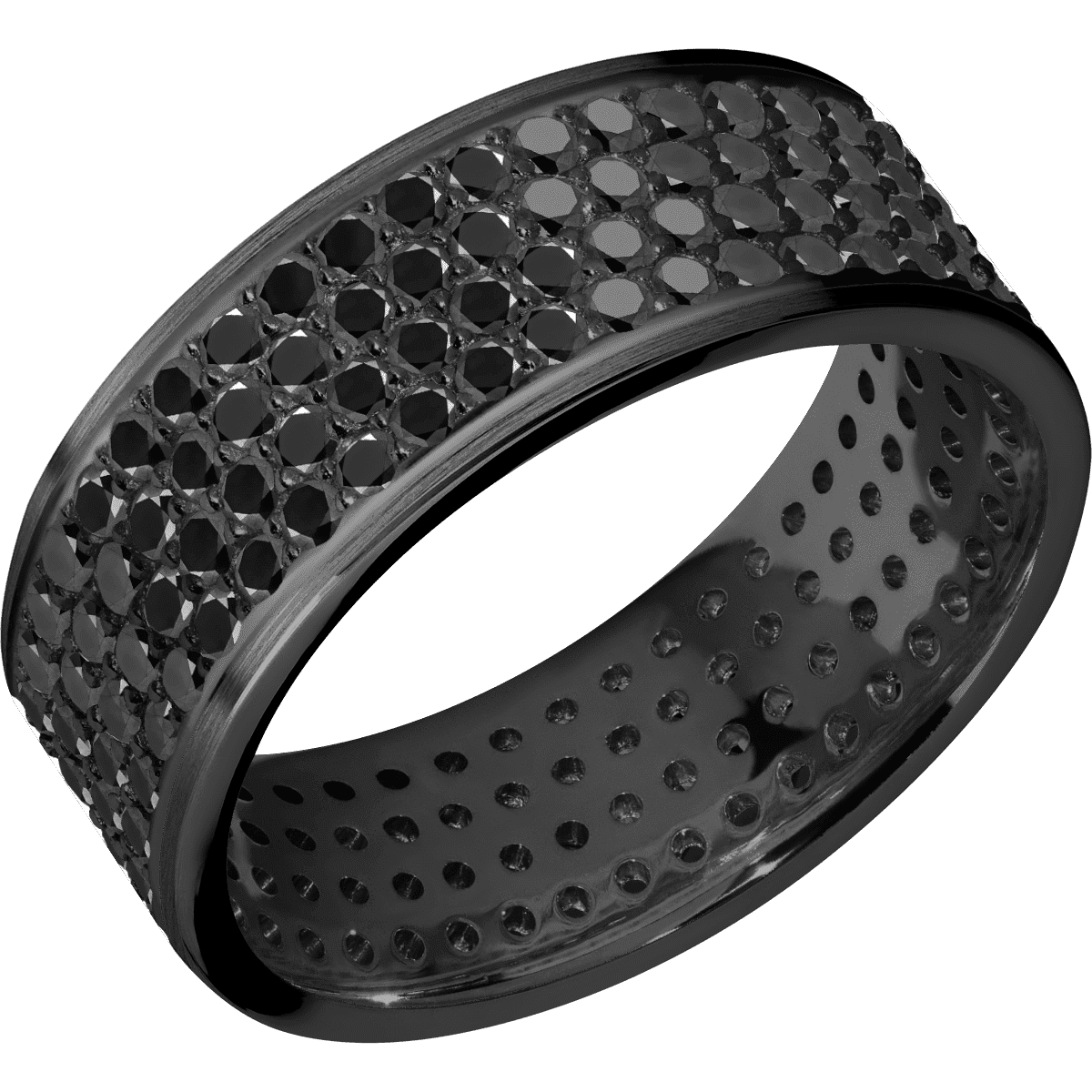 Zirconium + Satin Finish - Z8FBLKDIA4ROWETERNITY.015BEAD - Custom