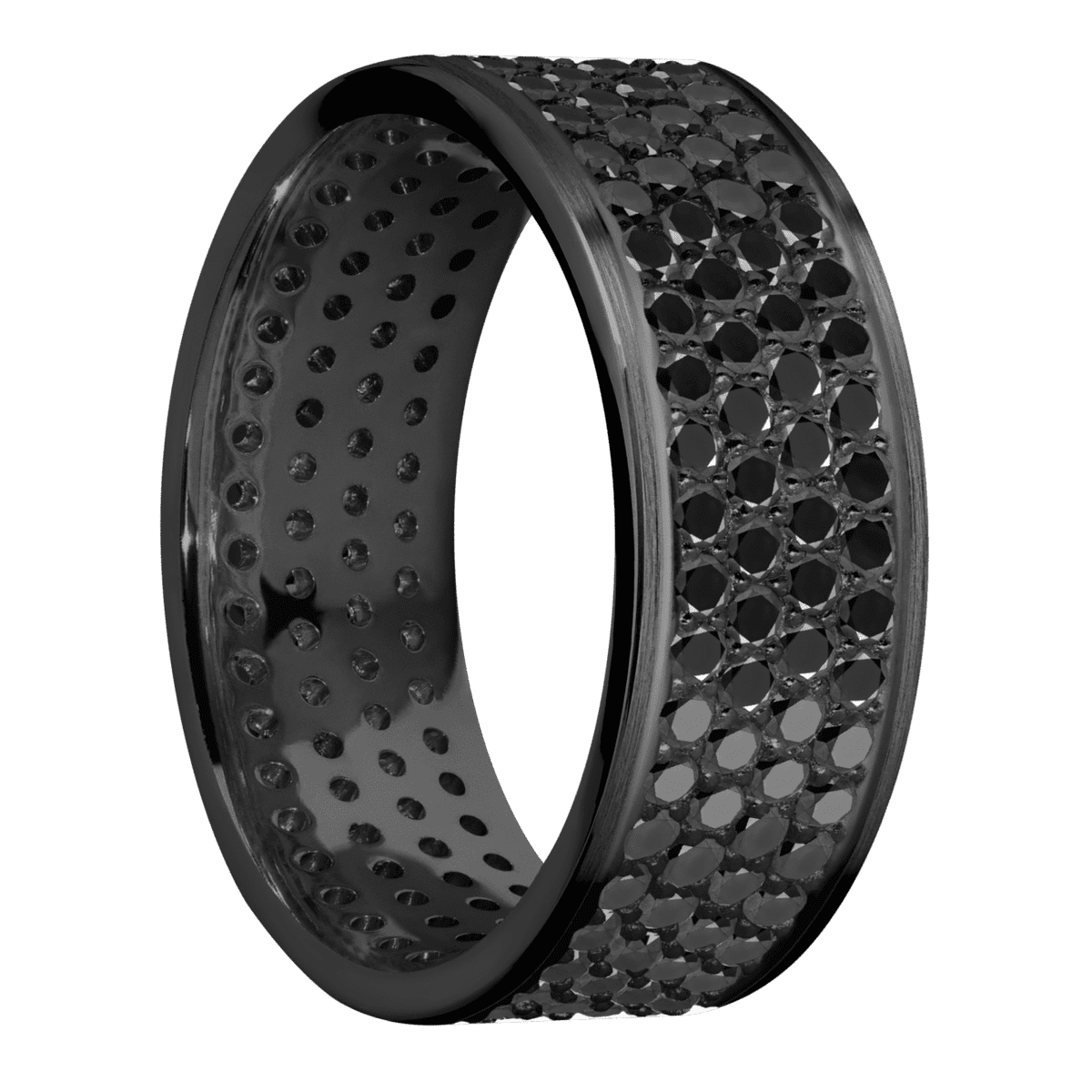Zirconium + Satin Finish - Z8FBLKDIA4ROWETERNITY.015BEAD - Custom