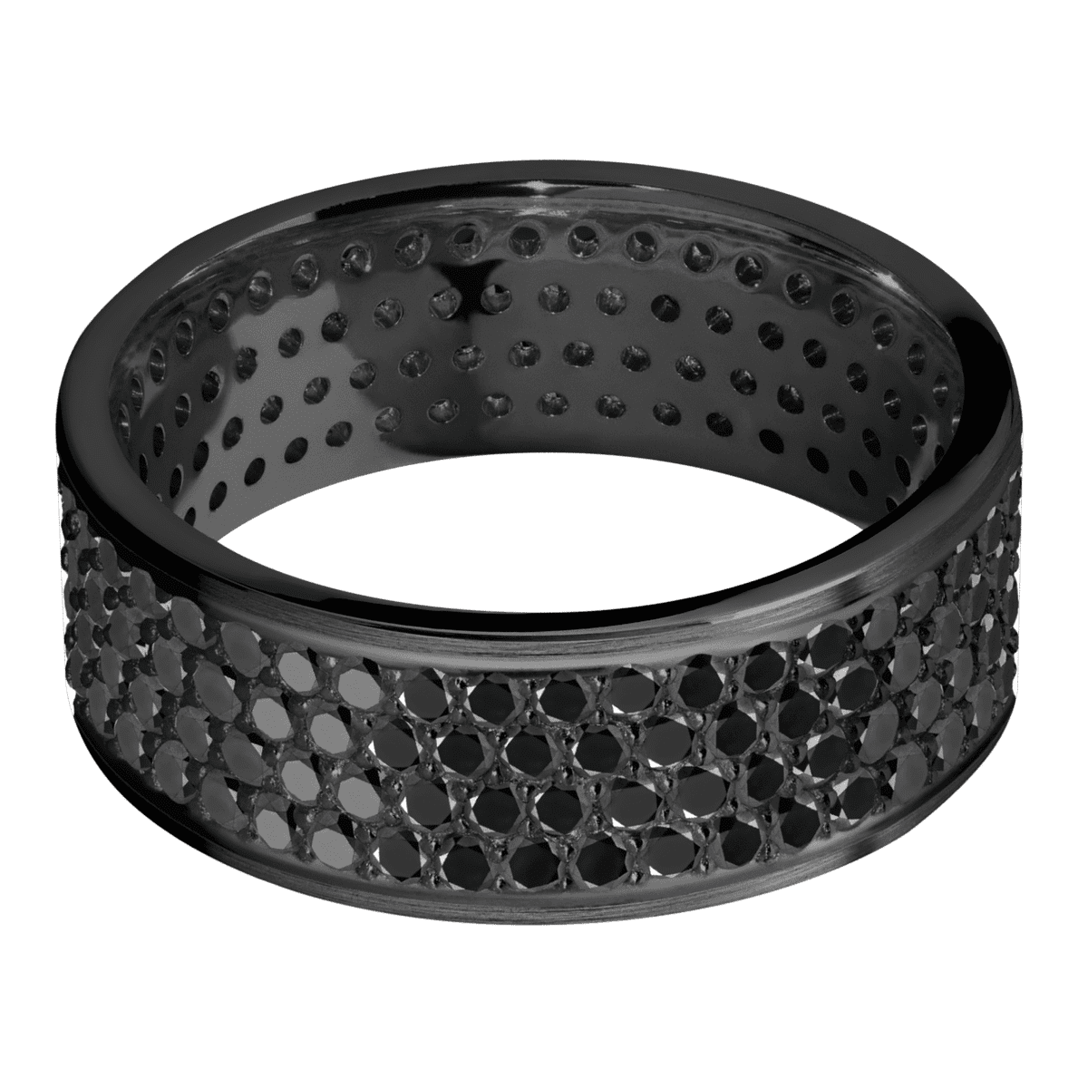 Zirconium + Satin Finish - Z8FBLKDIA4ROWETERNITY.015BEAD - Custom