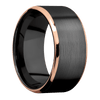 Zirconium + Satin Polish Finish - 10 mm wide/Beveled/Zirconium band with two 1 mm Edge inlays of 14K Rose Gold. - Custom