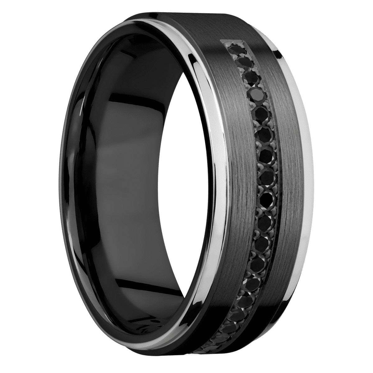 Zirconium + Satin Polish Finish - Z8FGE21EDGE/SSHALFETERNITYBLKDIA.015BEAD - Custom