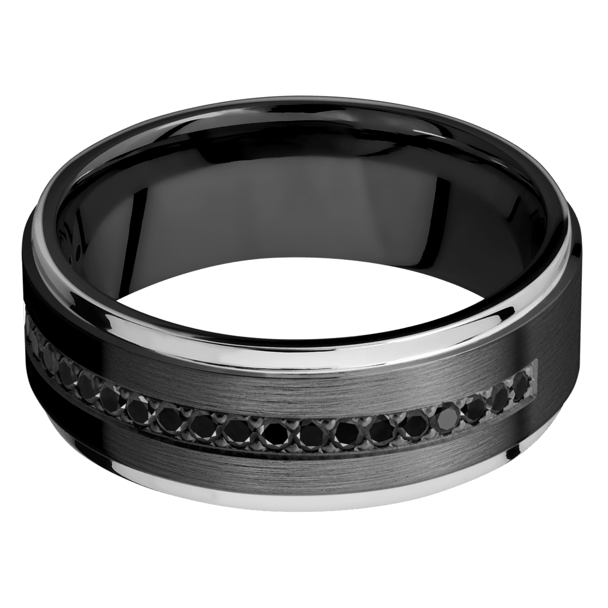 Zirconium + Satin Polish Finish - Z8FGE21EDGE/SSHALFETERNITYBLKDIA.015BEAD - Custom
