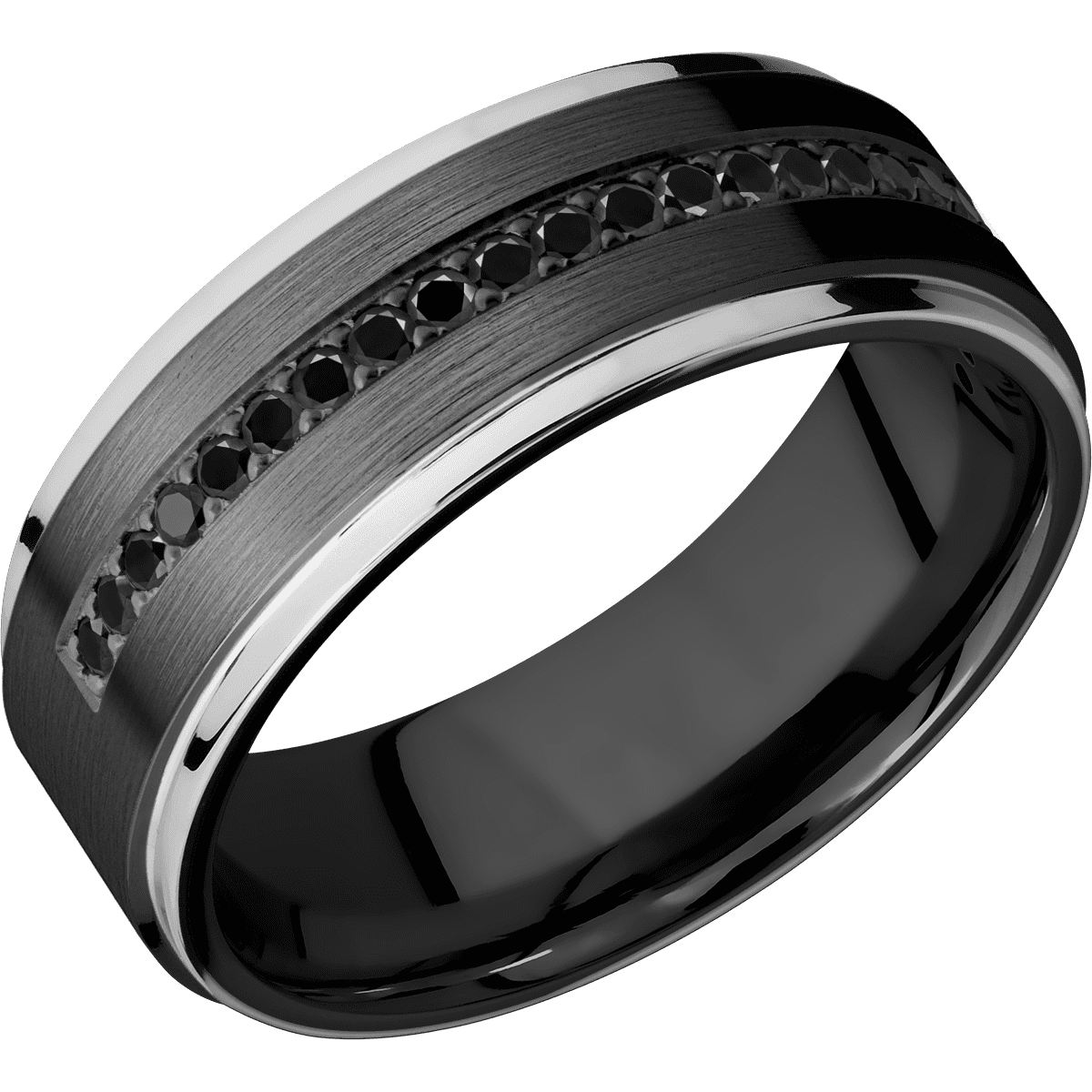 Zirconium + Satin Polish Finish - Z8FGE21EDGE/SSHALFETERNITYBLKDIA.015BEAD - Custom